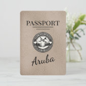 Beige Aruba Passport Bewaar de datum Save The Date (Staand voorkant)