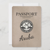 Beige Aruba Passport Bewaar de datum Save The Date (Voorkant)