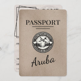 Beige Aruba Passport Bewaar de datum Save The Date