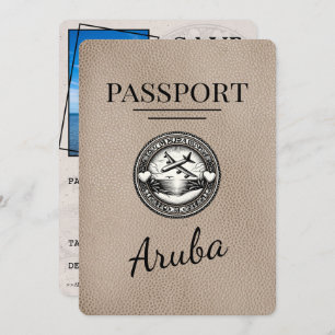 Beige Aruba Passport Bewaar de datum Save The Date