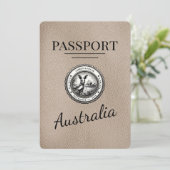 Beige Australia Passport Bewaar de datum Save The Date (Staand voorkant)