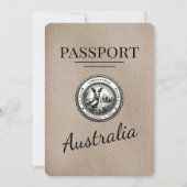 Beige Australia Passport Bewaar de datum Save The Date (Voorkant)