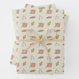 Beige Autumn Harvest Festival  Thanksgiving Inpakpapier Vel