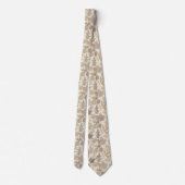 Beige Autumn Leaves met Damask Stropdas (Achterkant)