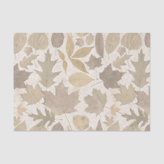 Beige Autumn Leaves met Damask Tissuepapier (Voorkant)