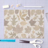 Beige Autumn Leaves met Damask Tissuepapier (Craft)
