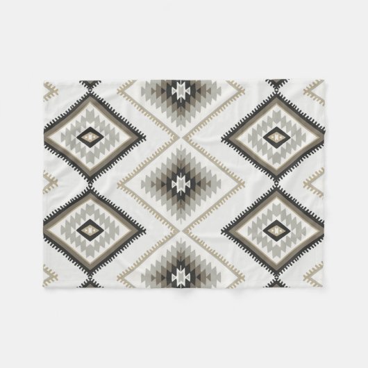 Beige Aztec Fleece Deken (Voorkant (Horizontaal))