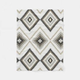 Beige Aztec Fleece Deken