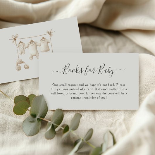 Beige Baby Clothes And Toys Books for Baby Informatiekaartje