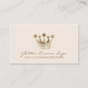 Beige Baby Gold Crown Visitekaartje