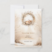 Beige Baby Herten Sneeuw Baby shower Dank u Bedankkaart (Voorkant)