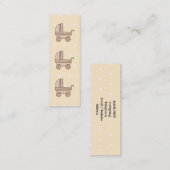 Beige Baby Pram. Op spotty background. Mini Visitekaartje (Voorkant / Achterkant)