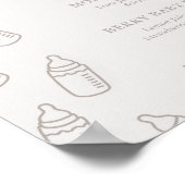Beige baby shower fleservice drankmenu bord poster (Hoek)