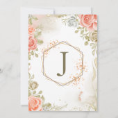 beige baby shower floral Flat Aankondiging Kaart (Achterkant)