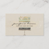 Beige Background Bakery Chef Wedding Cake Visitekaartje (Voorkant)