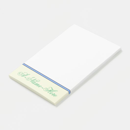 Beige Background met Zee Green Elegant Name Post-it® Notes (Schuin)