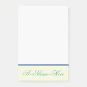 Beige Background met Zee Green Elegant Name Post-it® Notes (Voorkant)