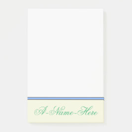Beige Background met Zee Green Elegant Name Post-it® Notes