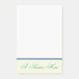 Beige Background met Zee Green Elegant Name Post-it® Notes