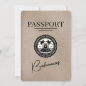 Beige Bahamas Paspoort Bewaar de datum Save The Date (Voorkant)