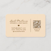 Beige Bakery Modern QR Code Zakelijke Kaart Visitekaartje (Achterkant)