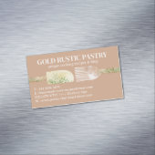 Beige Bakery Pastry Chef Baking Utensils Magnetisch Visitekaartje (Voorbeeld)