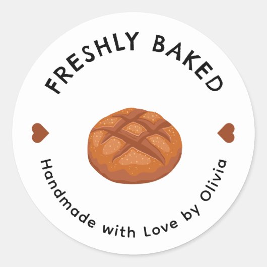 Beige Bakkerij bedrijf Sticker (Voorkant)