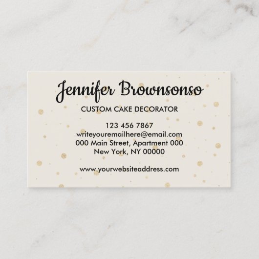 Beige Bakkerij Gebak Patisserie Loyalty Taarten Visitekaartje (Achterkant)