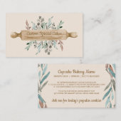 Beige bakkerij Koken Rolling Pin Pastry Chef Visitekaartje (Voorkant / Achterkant)