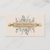 Beige bakkerij Koken Rolling Pin Pastry Chef Visitekaartje (Voorkant)