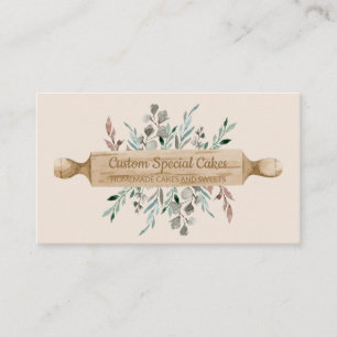 Beige Bakkerij Kook Rollende Pin Gebak Chef Visitekaartje