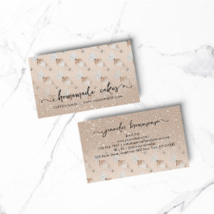 Beige bakkerij ontwerp pastazaak glans visitekaartje
