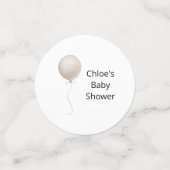 Beige ballon Baby shower Confetti (Kleine voorkant)