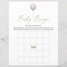 Beige ballon moderne baby douche bingogame
