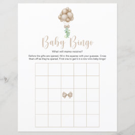 Beige ballonnen Baby shower bingogame
