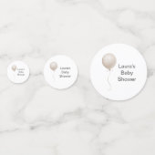 Beige ballonnen Baby shower Confetti (Achterkanten)