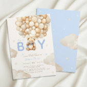 Beige ballonnen Teddy Bear Boy Modern Baby shower Kaart