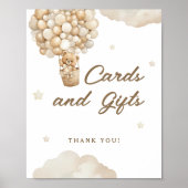 Beige ballonnen Teddy Bear Kaarten Cadeaus Poster (Voorkant)