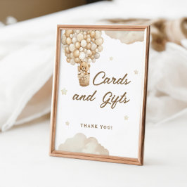 Beige ballonnen Teddy Bear Kaarten Cadeaus Poster