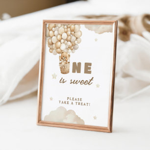 Beige ballonnen Teddy Bear One is zoet Poster
