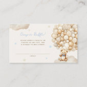 Beige Balloon Beer Luier Raffle Baby shower Informatiekaartje (Voorkant)
