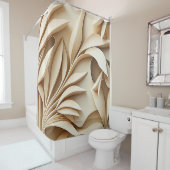 Beige Bamboe Shower Curtain Douchegordijn (In situ)
