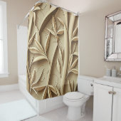 Beige Bamboe Shower Curtain - elegant ontwerp Douchegordijn (In situ)