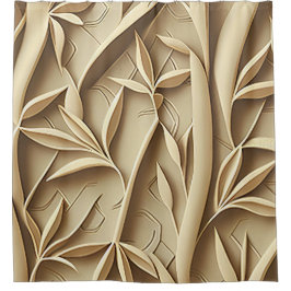 Beige Bamboe Shower Curtain - elegant ontwerp Douchegordijn