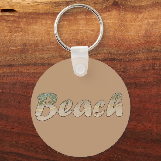 Beige Beach Sleutelhanger (Voorkant)