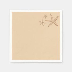 Beige Beach Thema Starfish Papieren servetten