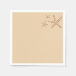 Beige Beach Thema Starfish Papieren servetten