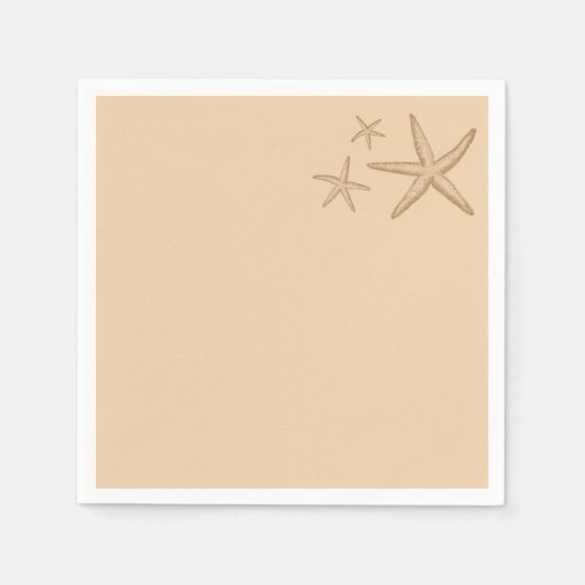 Beige Beach Thema Starfish Papieren servetten (Voorkant)