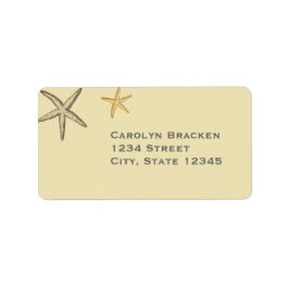 Beige Beach thema Starfish retouradres Label