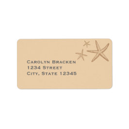 Beige Beach thema Starfish retouradres Label